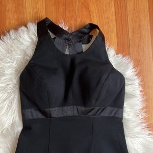 Cache Women's Sleeveless Black Dress Back Bow and Buttons Satin Trim Size 4